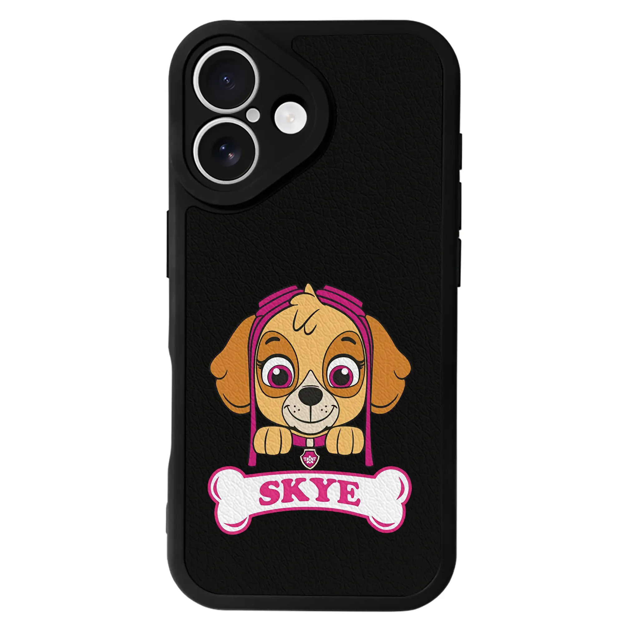 パウ・パトロール グッズ,スカイ - IPhone 16シリーズ対応 ・ シリコンスマホケース ・ レザー調 ・ 高精度フィット ・ 耐衝撃 ・ ワイヤレス充電対応 ・ 精密カット